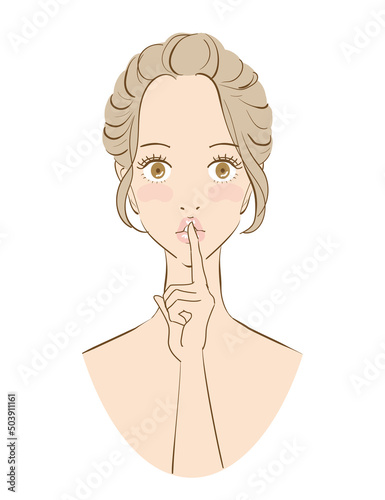 きれいな女性の内緒ポーズ
