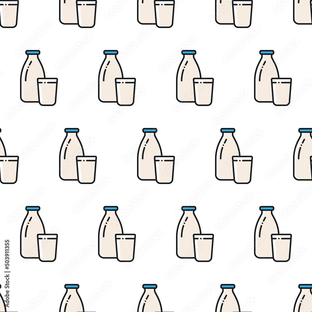 Seamless pattern of milk. Seamless pattern of milk.