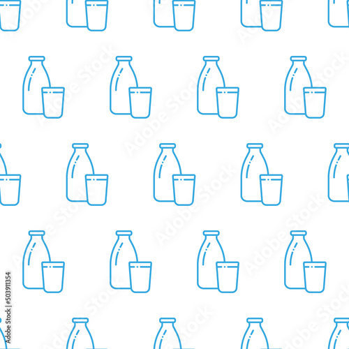 Seamless pattern of milk. One color pattern