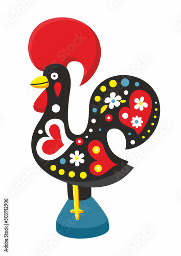 The colorful rooster Galo de Barcelos Portuguese Rooster. Portugal souvenir
 photo