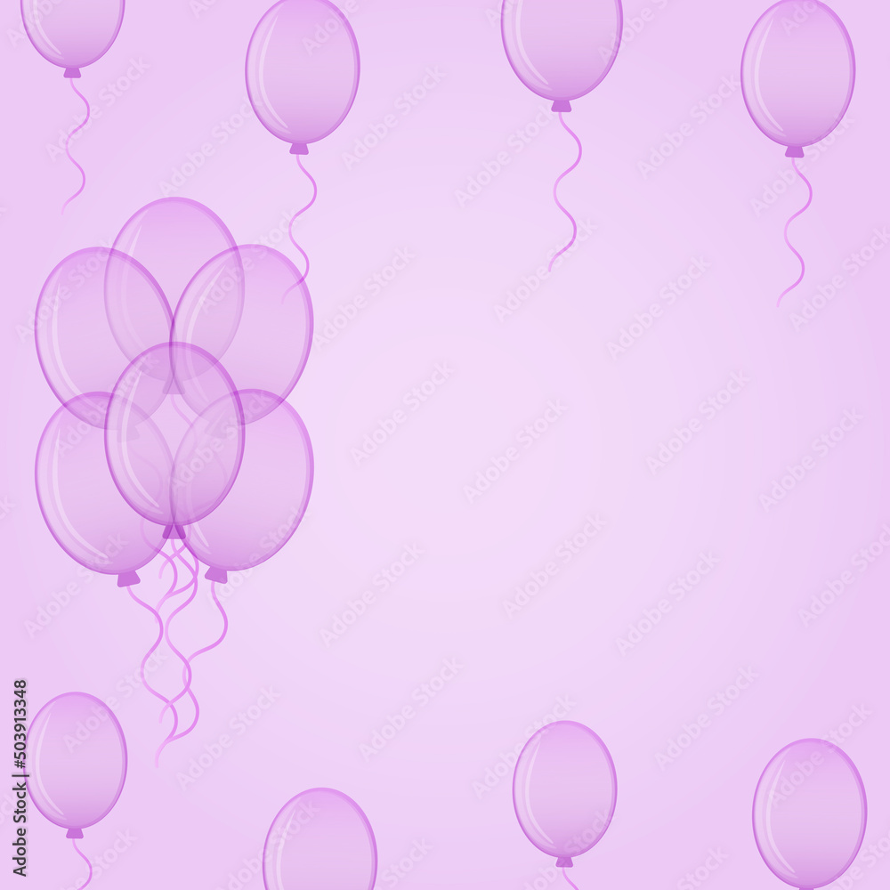 Pink balloons birthday card	