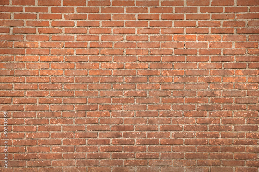 Texture of red brick wall as background - obrazy, fototapety, plakaty 