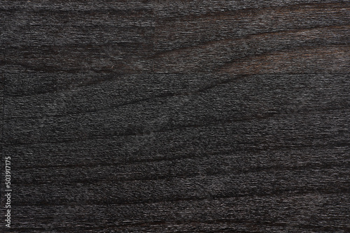 Black wood texture background, wooden table top view