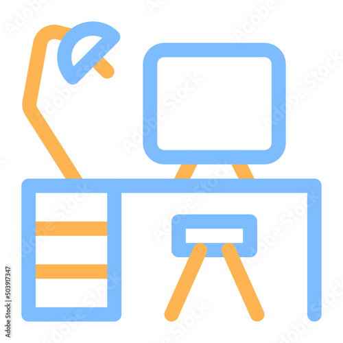 workstation colored line icon