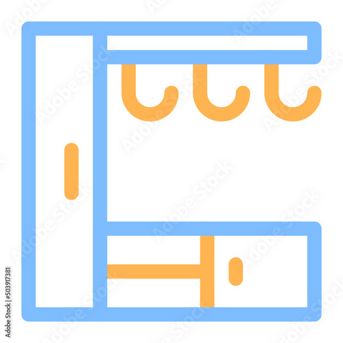 dressing room colored line icon