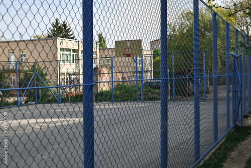 basketball court in the yard.