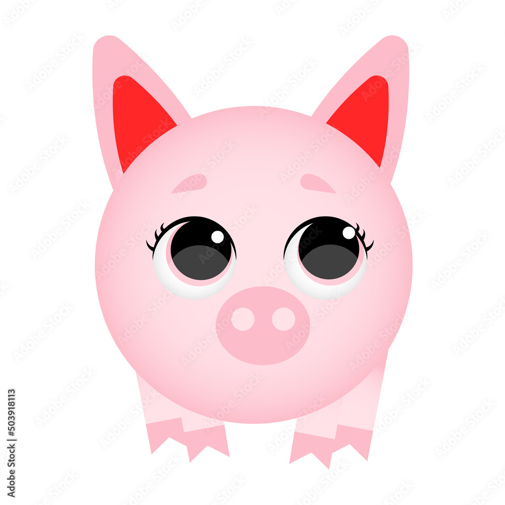 cute baby pig. vector illustration