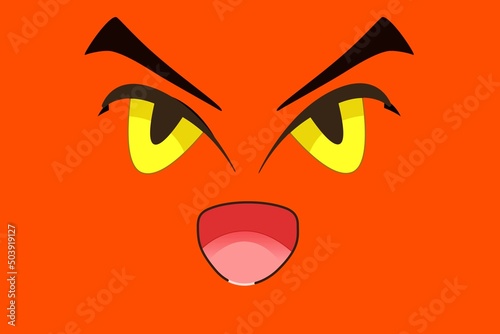 Cartoon face expression. Character with mouth and eyes - illustration design 