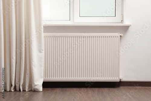 Wallpaper Mural Modern radiator at home. Central heating system Torontodigital.ca