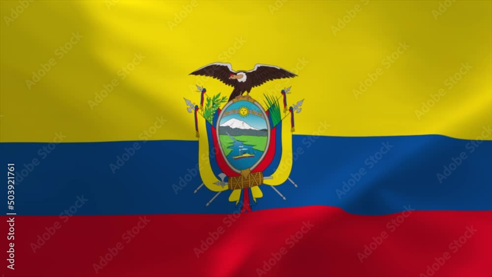 Ecuador Waving Flag 4K Moving Wallpaper Background