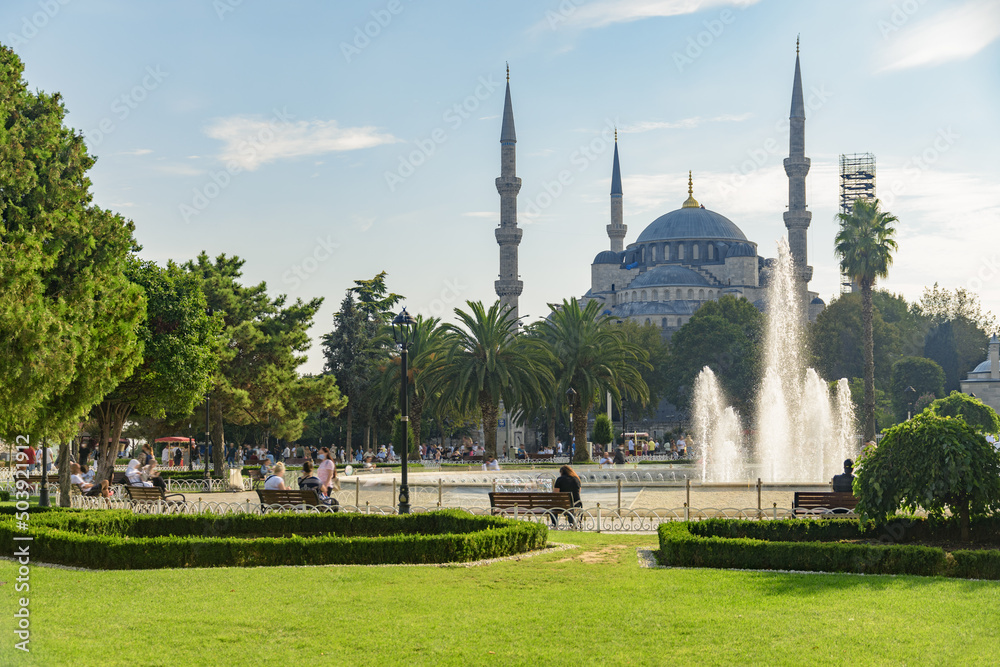 The Sultan Ahmed Mosque (the Blue Mosque) in Istanbul, Turkey