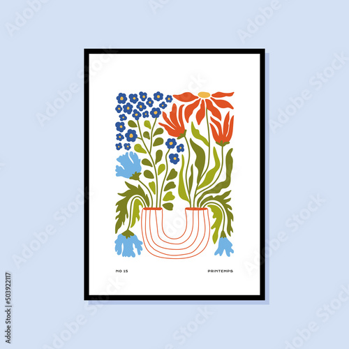 Abstract botanical print poster for wall are collection