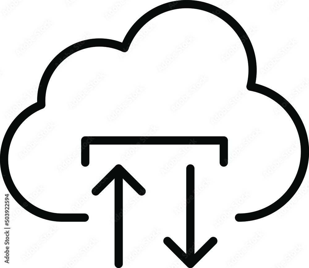 Cloud technology icon vector image. Cloud computing vector thin line icon. Cloud technology icon vector image. Cloud computing vector thin line icon.