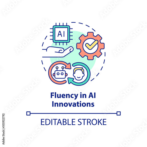 Canvastavla Fluency in AI innovations concept icon