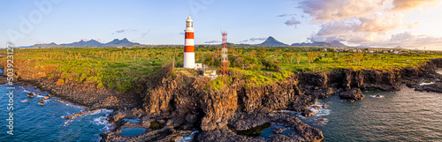 Panorama of Albion Lighthouse during sunset photo