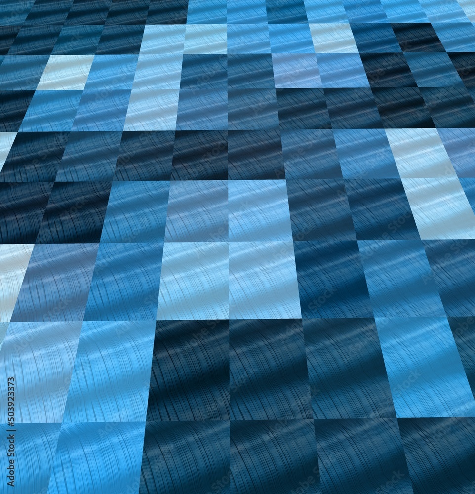 shades of blue repeating hexagonal mosaic pattern and design
