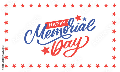 Happy Memorial Day - Stars and Stripes Letter