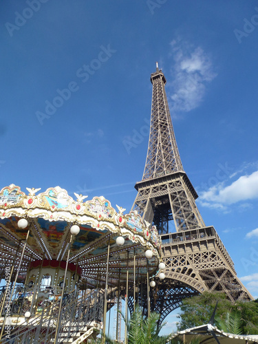 Eiffel Tower with Carousel