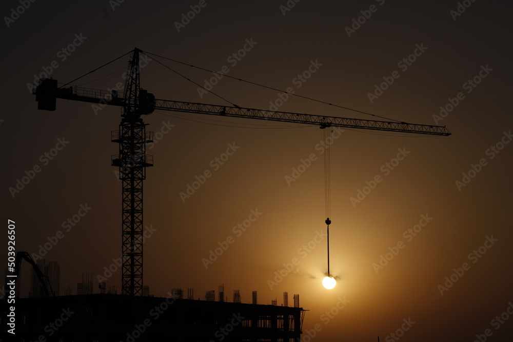 Artistic picture of the building at sunset Artistic picture of the building at sunset