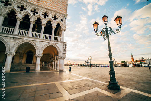 Piazza San Marco. Venetian Square.  evening view.  © Strikernia