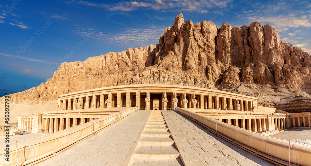 Hatshepsut's Temple and the cliffs in the rocks, Luxor, Egypt