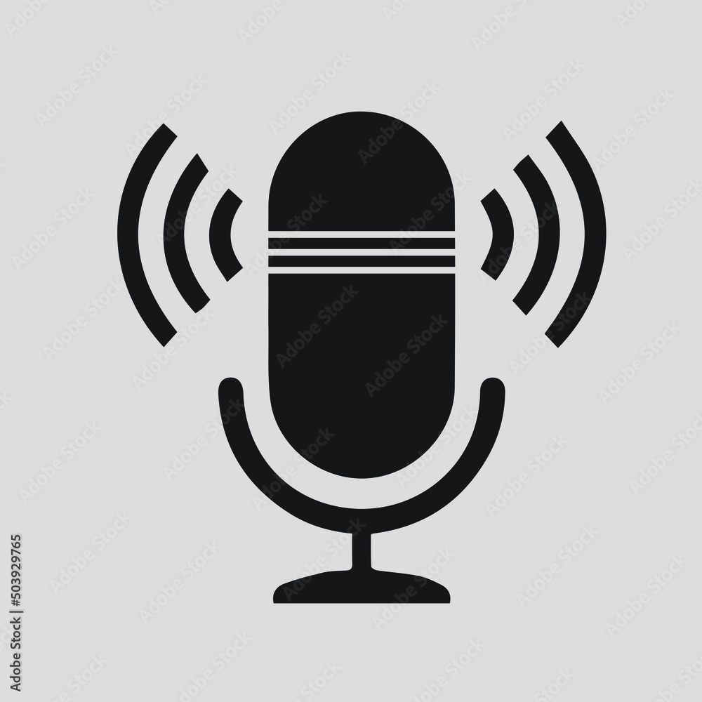 Microphone icon isolated on air radio mic vector image Microphone icon isolated on air radio mic vector image