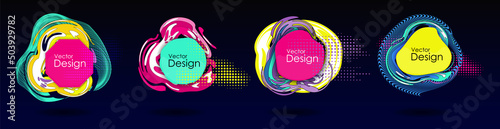 Color Liquid Wave flow frame. Abstract colorful shape.