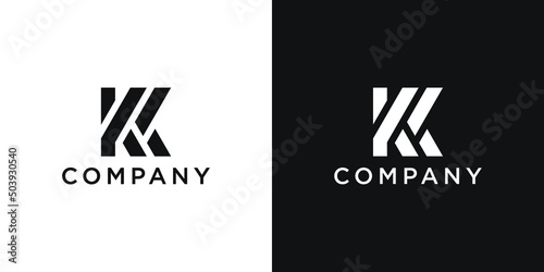 Creative Letter KK Monogram Logo Design Icon Template White and Black Background