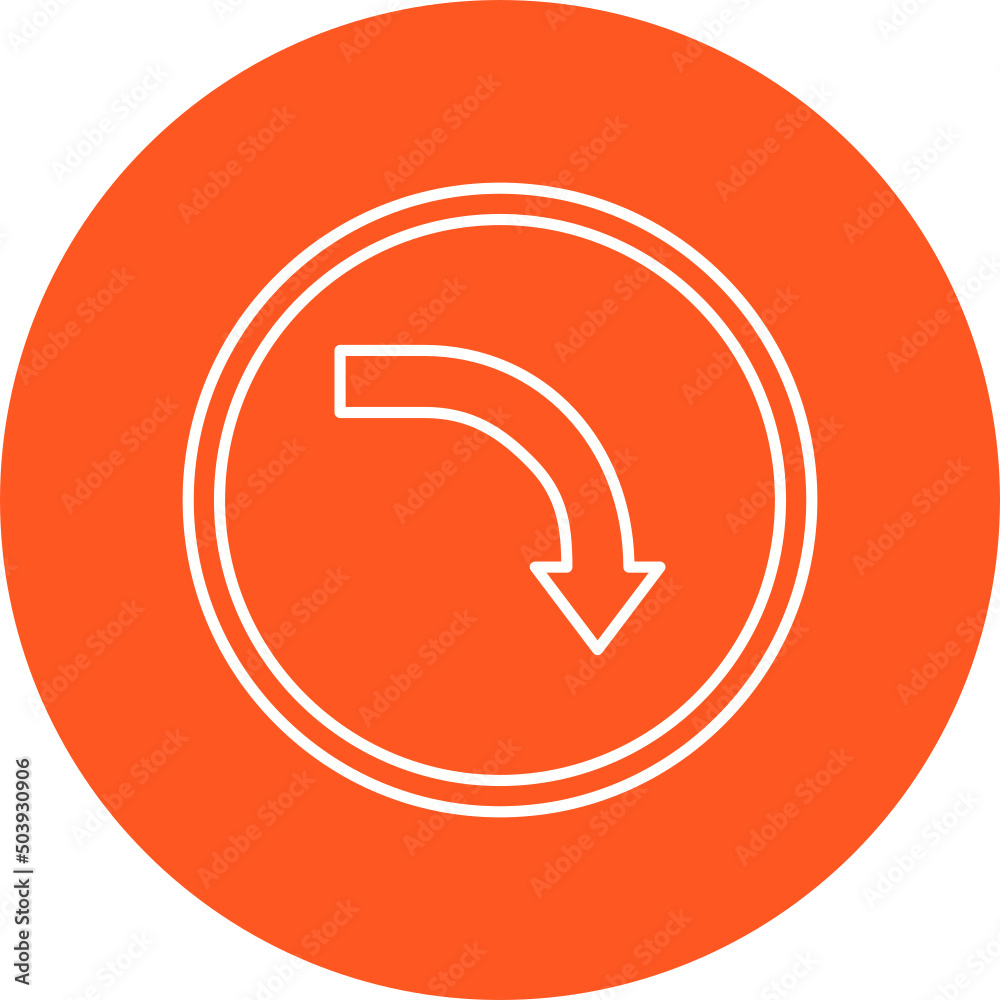Curved Down Icon Design Curved Down Icon Design