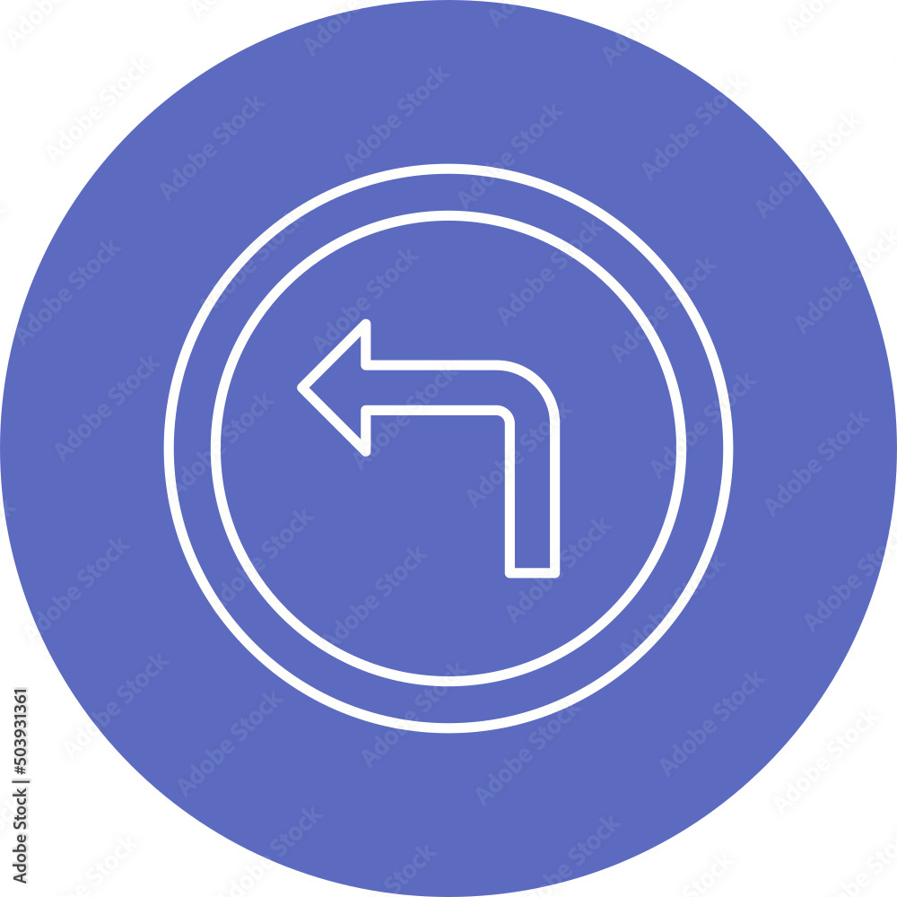 Left Turn Icon Design