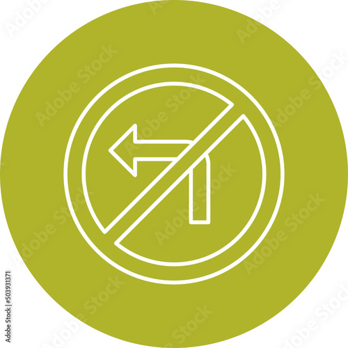 No Left Turn Icon Design © Muhammad
