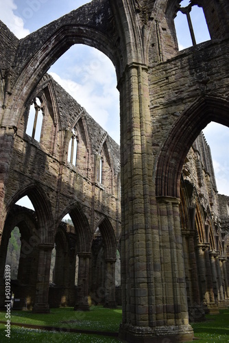 Ruins of old church in Tintern Abbey, Wales