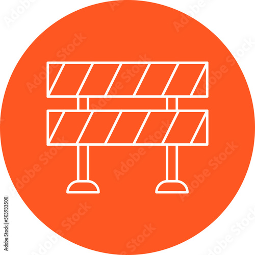 Road Blockade Icon Design
