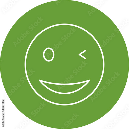 Wink Emoji Icon Design
