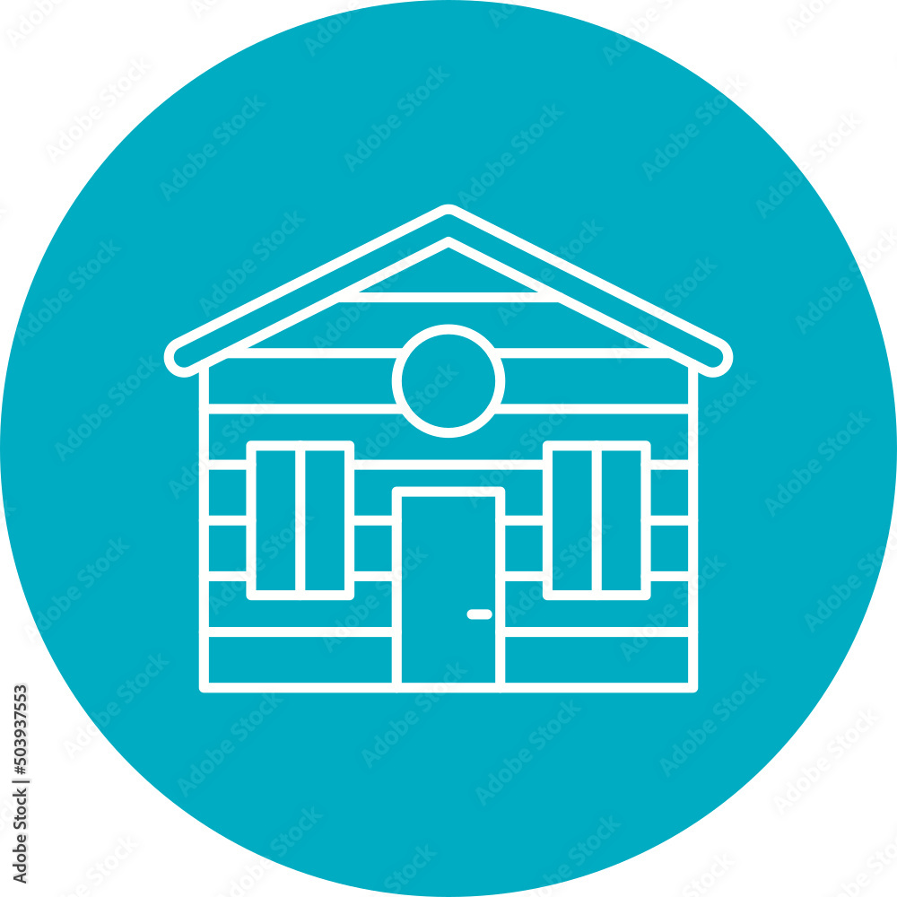 Wooden House Icon Design Wooden House Icon Design