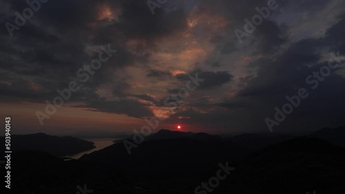 Sunset time-lapse, Knoydart, west coast of Scotland photo
