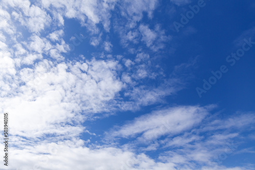 Blue sky with white clouds on a daytime