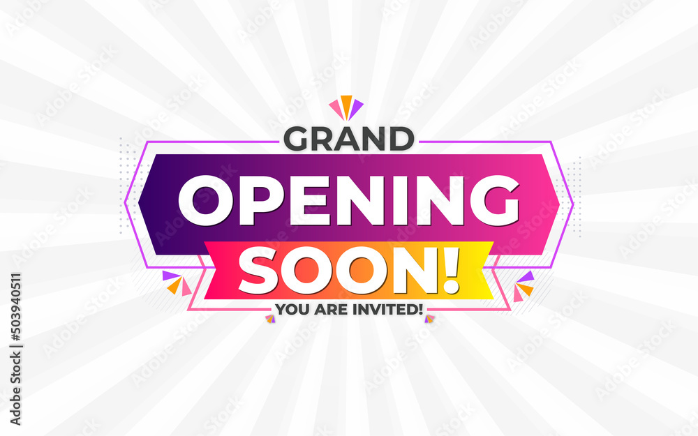 Grand opening soon sale poster sale banner design template with