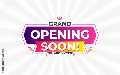 Grand opening soon sale poster sale banner design template with editable text effect