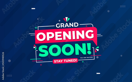 Grand opening soon sale poster sale banner design template with 3d editable text effect