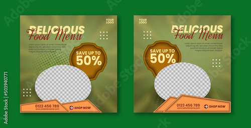 delicious food menu social media promotion and banner post design template 