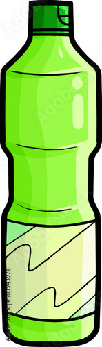 Extra virgin oil packaging in cartoon style