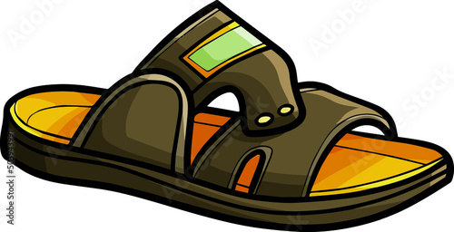 Brown orange sandals cartoon illustration