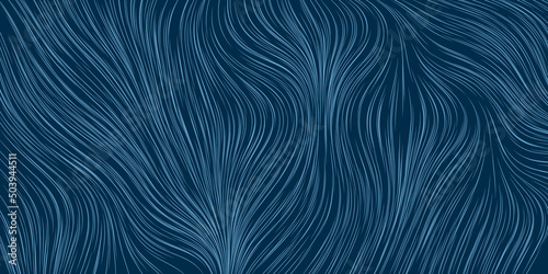 Dark Blue Moving  Flowing  Stream of Particles in Curving  Wavy Lines - Digitally Generated Dark Futuristic Abstract 3D Geometric Background Design  Generative Art in Editable Vector Format