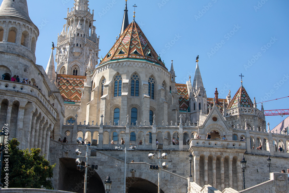 view of Budapest fisherman bastion tourist landmark