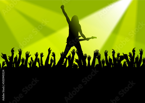 Rock concert in front of crowd
