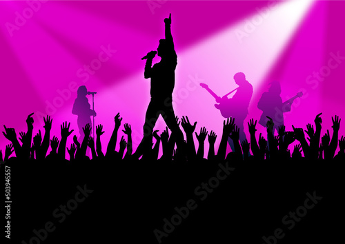 Rock concert in front of crowd