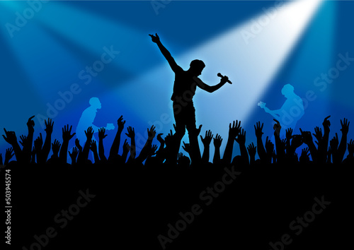 Rock concert in front of crowd