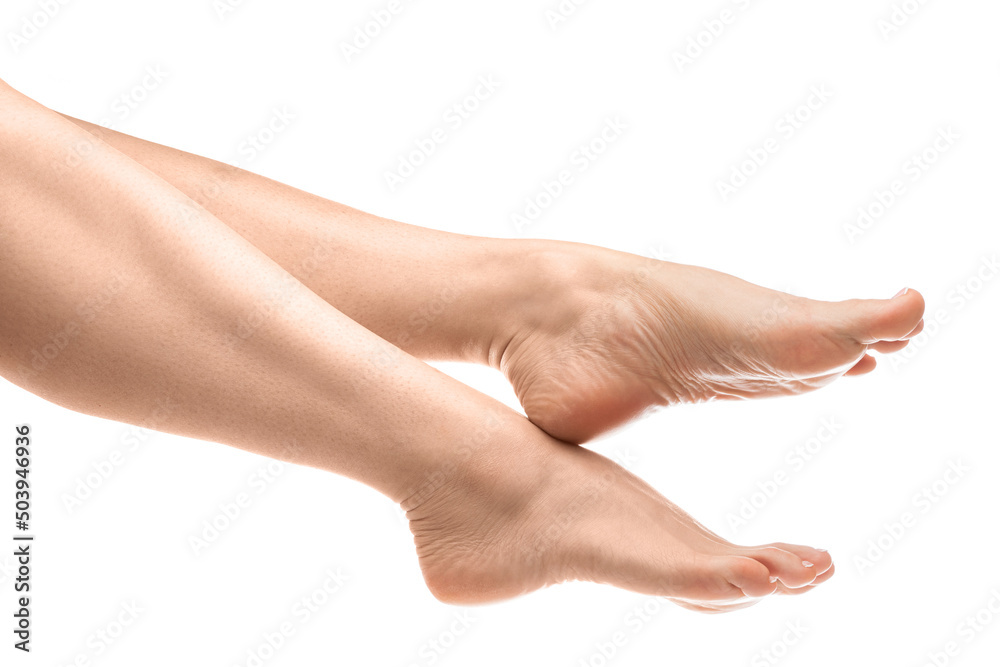 Female feet with smooth soft skin after hair removal treatment Female feet with smooth soft skin after hair removal treatment