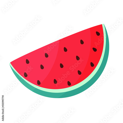 Watermelon icon on white background. Vector illustration for design and print